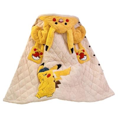 三层夹棉睡袍女秋冬季珊瑚绒