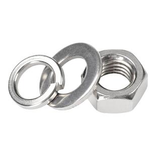 304不锈钢六角螺母平垫圈弹簧垫圈M2M3M4M8M16M18M20M52螺帽垫圈