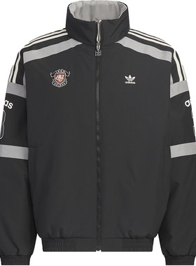 Adidas/阿迪达斯三叶草男士双面穿保暖立领棉服KC0093