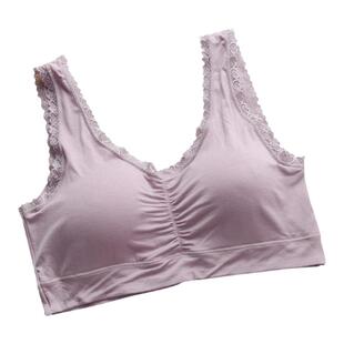 大码莫代尔文胸200斤蕾丝抹胸无钢圈聚拢胖mm防走光背心裹胸内衣