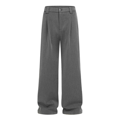 98SQUID 美式复古老钱风双褶西裤男女宽松百搭休闲直筒垂感长裤子