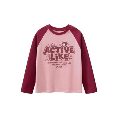 外贸中大女童长袖T恤纯棉打底衫