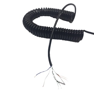 弹簧线4芯屏蔽双绞网2芯0.5平方伸缩电源线螺旋电缆线弹性线6芯