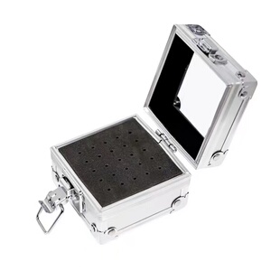 美甲工具收纳盒 翻盖防尘高级打磨头收纳盒美甲工具 日式25孔磨盒