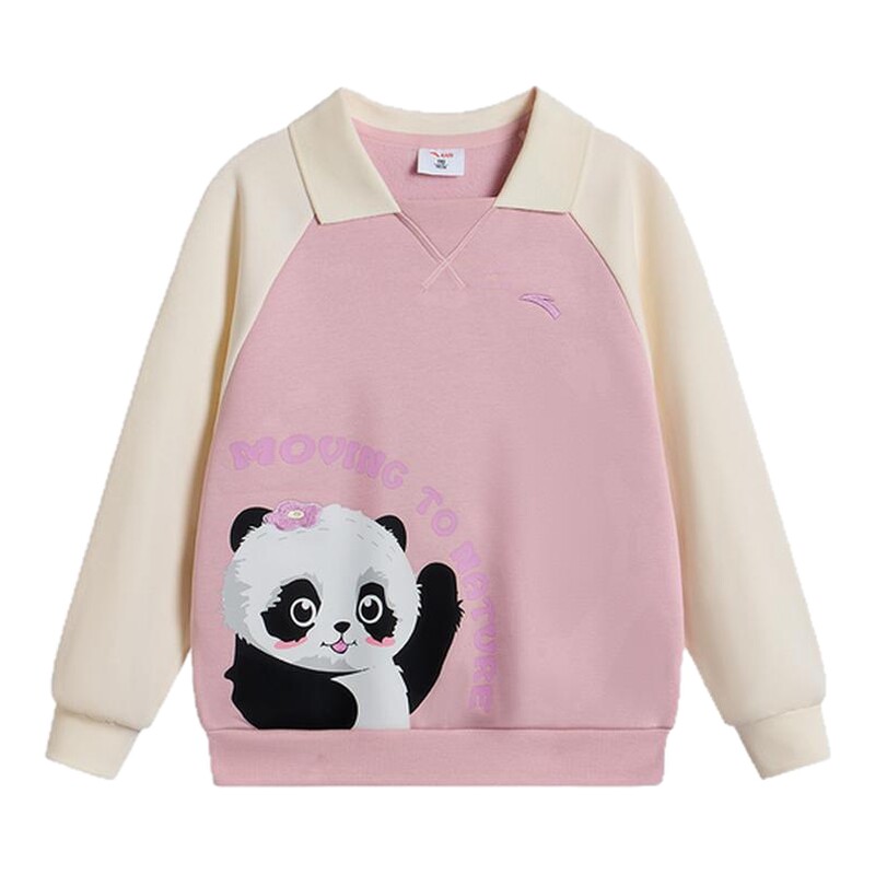 安踏儿童加绒女童polo卫衣