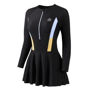 361泳衣女款2026新款高级感长袖防晒游泳衣女士大码连体海边泳装