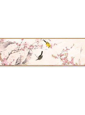 新中式风喜上眉梢梅花客厅装饰画