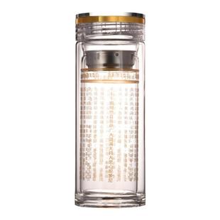 加厚双层大悲咒水杯大悲咒水晶杯佛经养生六字大明药师咒心经玻璃