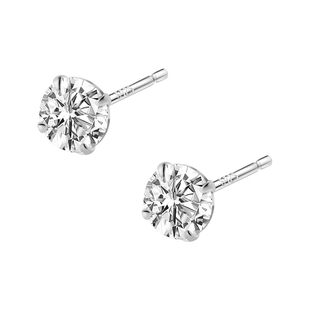 睡觉不用摘的耳钉女纯银简约钻石S999养耳洞棒小软骨精致男耳骨钉