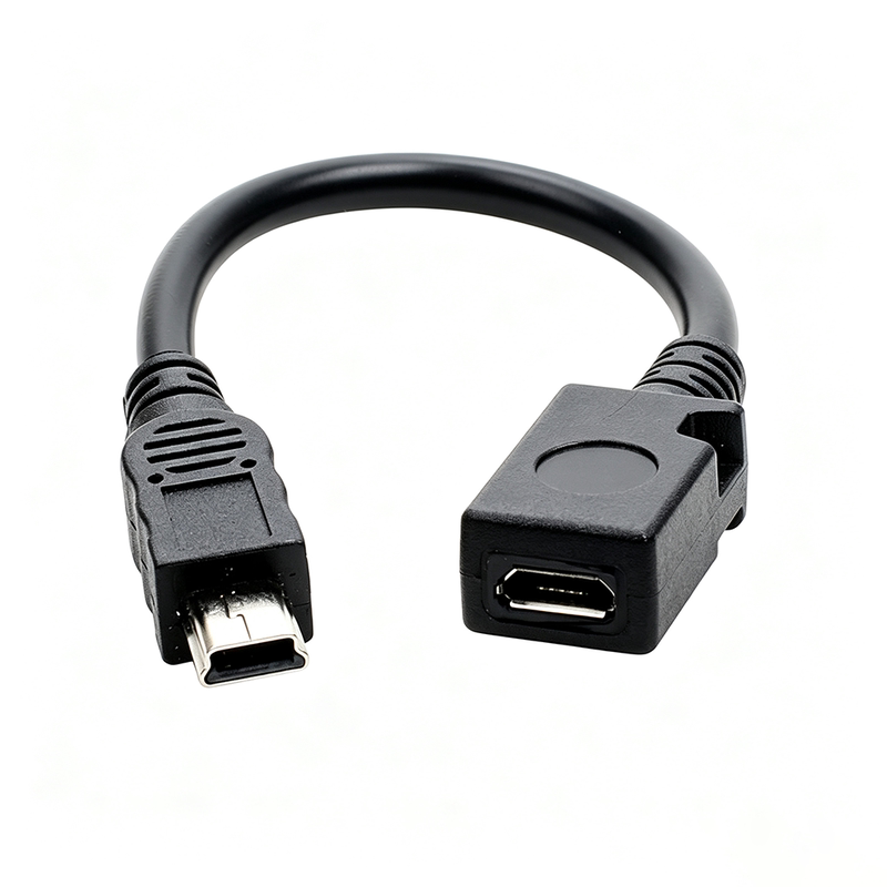 V3转V8转接头Mini USB公转micro USB母迷你T型口5P公记录仪转换线