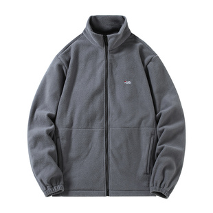 特大码400斤摇粒绒外套男秋冬季冲锋衣内胆加绒加厚立领抓绒夹克