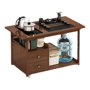 移动边几家用茶桌茶台客厅茶几沙发边柜茶水柜中式烧水壶一体茶车
