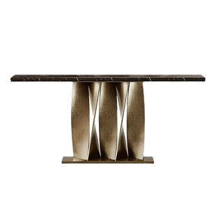 意式轻奢不锈钢长条玄关台入户走廊靠墙条案高端现代大理石端景台