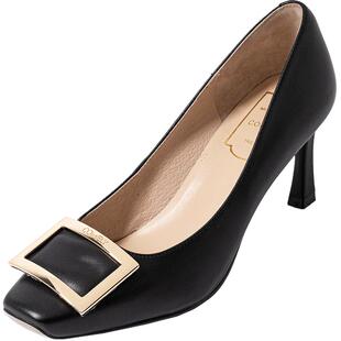 康莉comely方扣细跟高跟鞋女百搭通勤浅口单鞋 159元起不定时更新