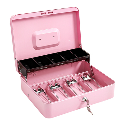 保险箱儿童分类存钱箱粉色可手提带密码锁大容量多功能存钱罐现金钱币储物收纳箱办公用品整理资料文件盒