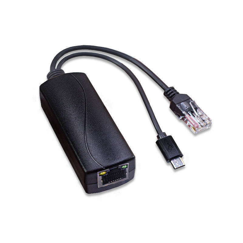 MicroUSB口POE分离器 标准48V转5V摇头机供电模块 网线转安卓头