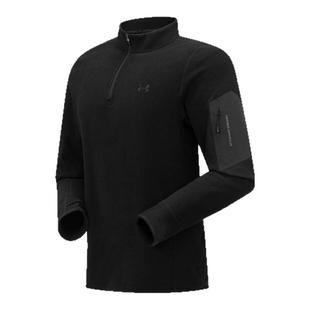 安德玛UA官方抓绒衣男徒步登山露营摇粒绒立领拉链秋冬保暖打底衫