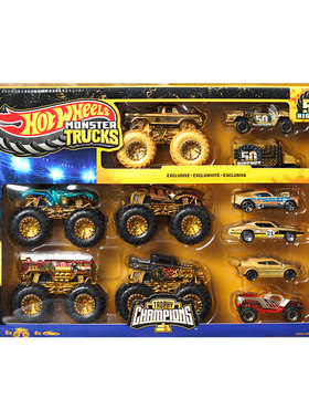 Hotwheels风火轮怪物大脚车50周年纪念套装玩具汽车模型虎鲨车