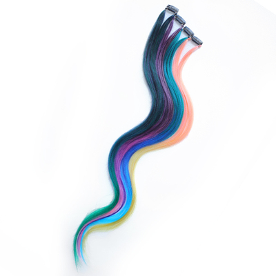 仟丝百变挑染假发片编彩色麻花辫