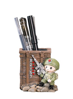 驭速树脂笔筒收纳卡通家居摆件