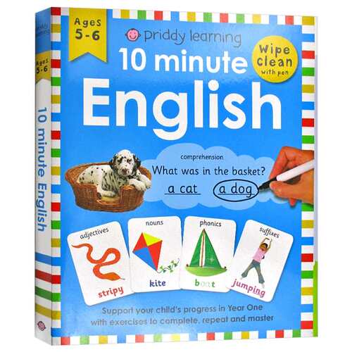 【赠白板笔】10分钟英语 擦擦书 英文原版 10 Minute English Wipe Clean Workbooks 儿童启蒙英语学习练习册擦擦书英文版原版书籍