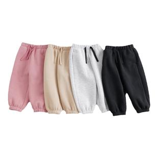 [加绒保暖]马克珍妮男女童宽松百搭运动裤 儿童束脚裤冬装232038