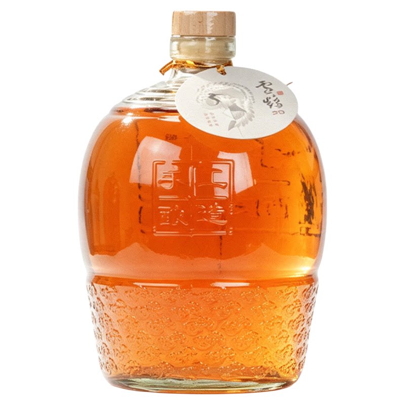 绍兴产黄酒 二十年陈本色花雕原酒无焦糖色1.5L3斤坛装糯米加饭酒
