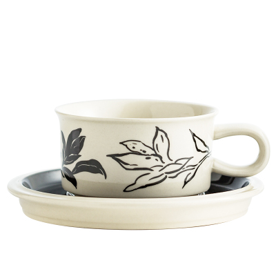 轻奢风陶瓷咖啡杯碟酒店高级会所陶瓷奶茶杯饮料杯茶水杯商用杯子