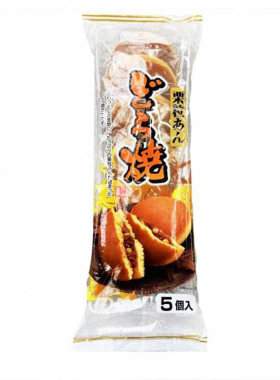 日本进口日吉制果栗子红豆板栗夹心铜锣烧休闲零食糕点 5个入300g