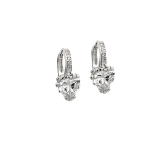 Chomel新加坡官方闪耀锆石精致浪漫爱心hoop耳环七夕礼物9970