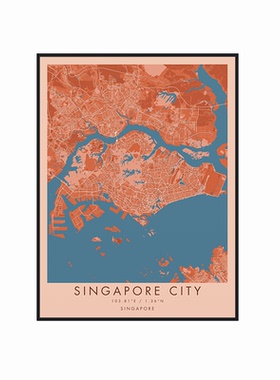 现代简约城市地图装饰画可定制