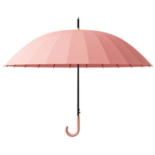 24骨遇水开花长柄雨伞自动女双人大号抗风暴弯柄结实直杆男定制伞