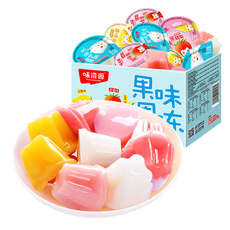 味滋源混合水果味果冻整箱散装解馋休闲零食芒果草莓玉米酸奶味 凑箱欧亚实拍商品图