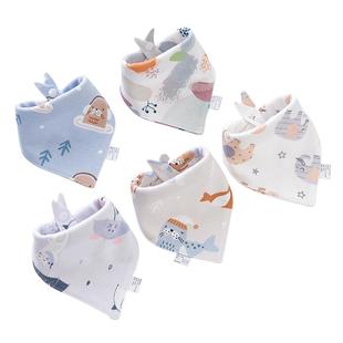 新生儿童纯棉口水巾婴幼儿防吐奶围嘴围兜宝宝双层吸水透气三角巾