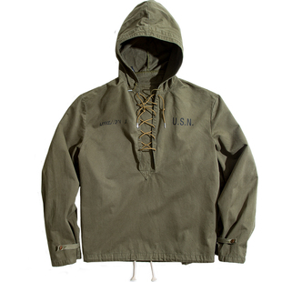 马登工装美式复古海军甲板服军事风衣恶劣天气外套卫衣连帽衫男春