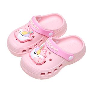 卡通儿童洞洞鞋女童宝宝凉拖鞋夏季防滑软底包头男童女孩可爱凉鞋