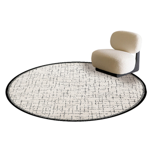 赛波斯人气同款! 法式轻奢圆形地毯无胶防水客厅卧室床边毯衣帽间