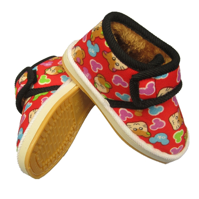 卡通风宝宝小孩防滑牛筋底保暖鞋