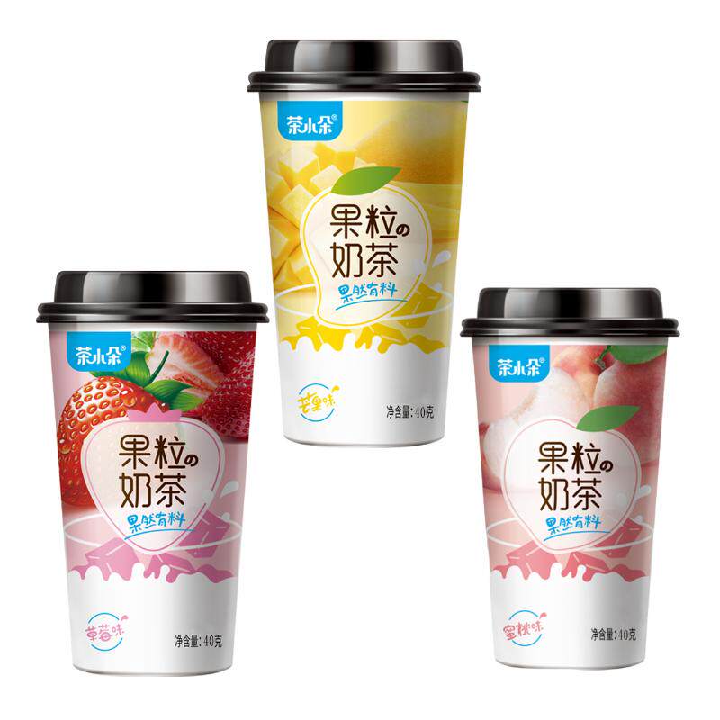 茶小朵果粒奶茶杯装奶茶草莓味芒果味草莓味奶茶冲饮牛乳茶奶茶粉