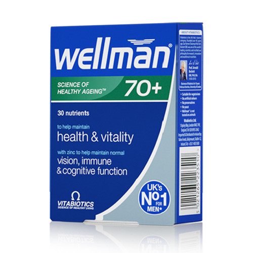 Wellman男性复合维生素矿物质70岁多维片B族免疫人参vitabiotics