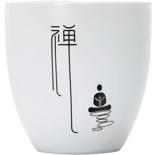 君器脂白禅意功夫茶杯套装陶瓷品茗杯简约茶盏主人杯茶碗单杯90ml