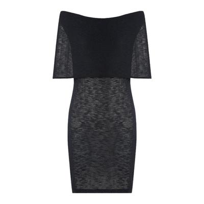 智性松弛感王者CSFC肌理微透禁欲一字领夏季针织连衣裙