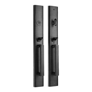 简约极简大门锁会议室对开机械锁庭院别墅入户子母门锁实木双开锁