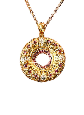 18K金宫廷风镶钻平安扣毛衣链