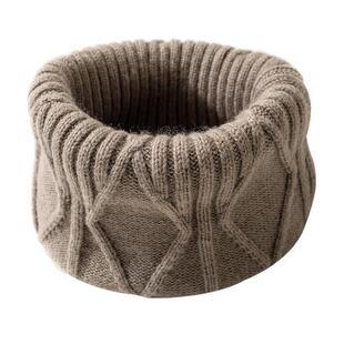 秋冬季羊绒围脖男女通用加厚防寒保暖羊毛线针织围巾脖套护颈百搭