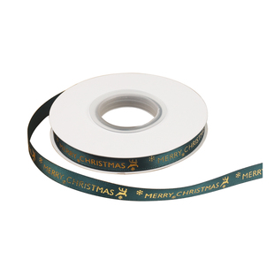 泽林新款圣诞节烫金螺纹丝带平安夜礼物花束包装缎带花店包花彩带