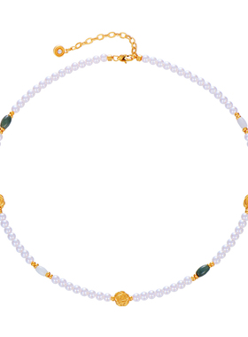 天然翡翠新中式珍珠项链女