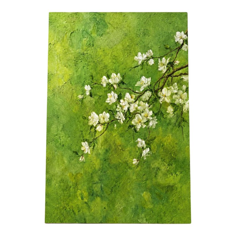 玉兰花肌理抽象卧室玄关手绘油画