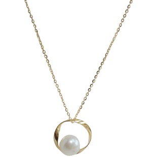 Pressing Love天然珍珠项链女通体925纯银镀金锁骨链经典大气高级
