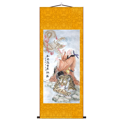 药王孙思邈坐虎针龙名医画像